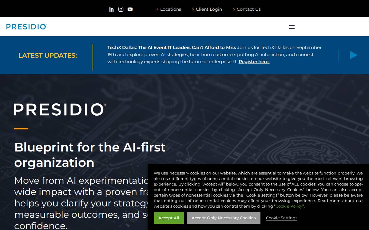Presidio Networked Solutions website preview