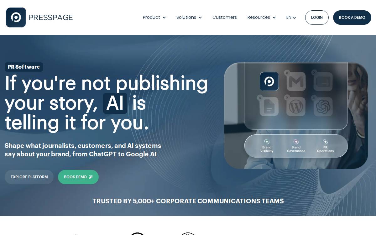 Presspage website preview