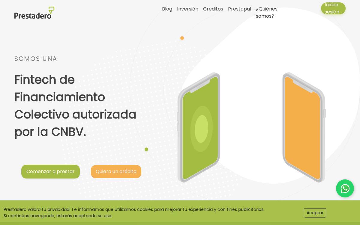 Prestadero website preview