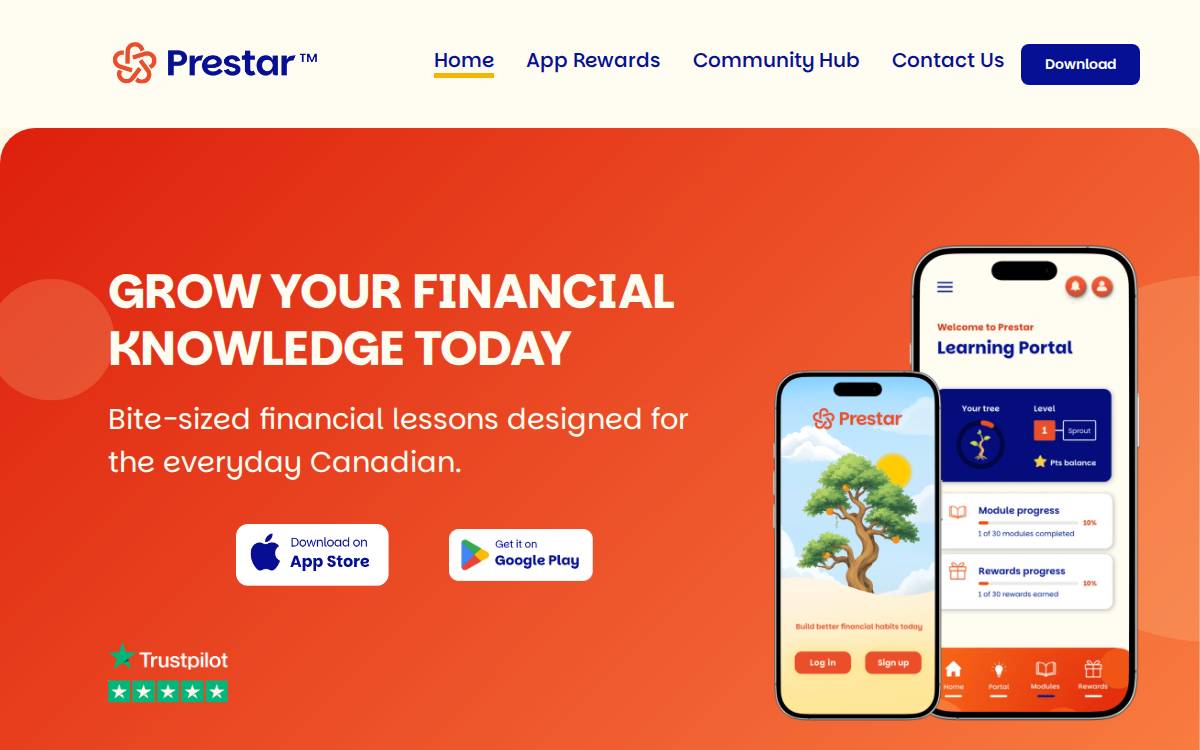 Prestar website preview