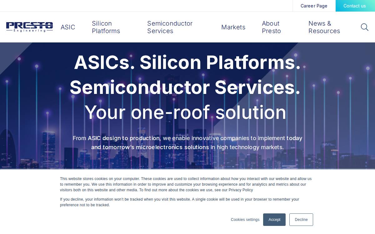 Presto Engineering website preview