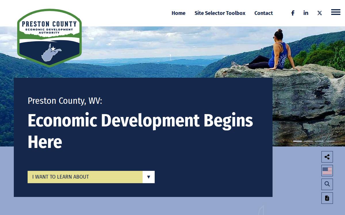 Preston County EDA website preview