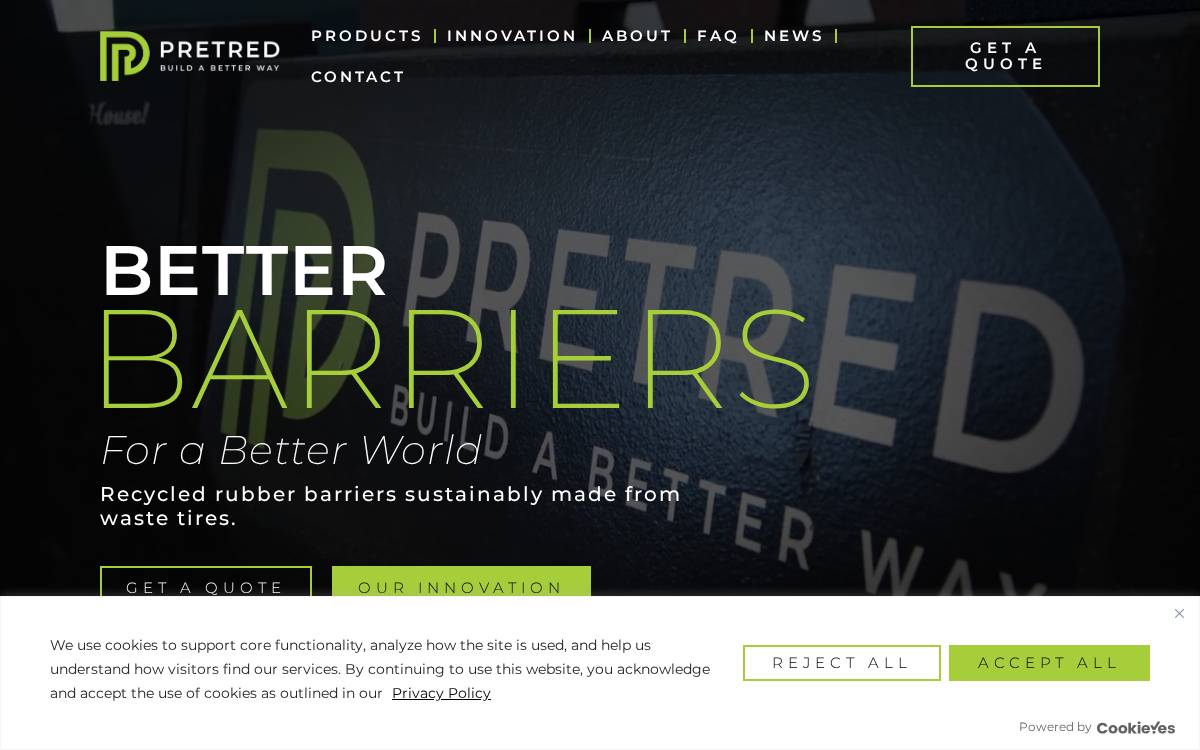 Pretred website preview