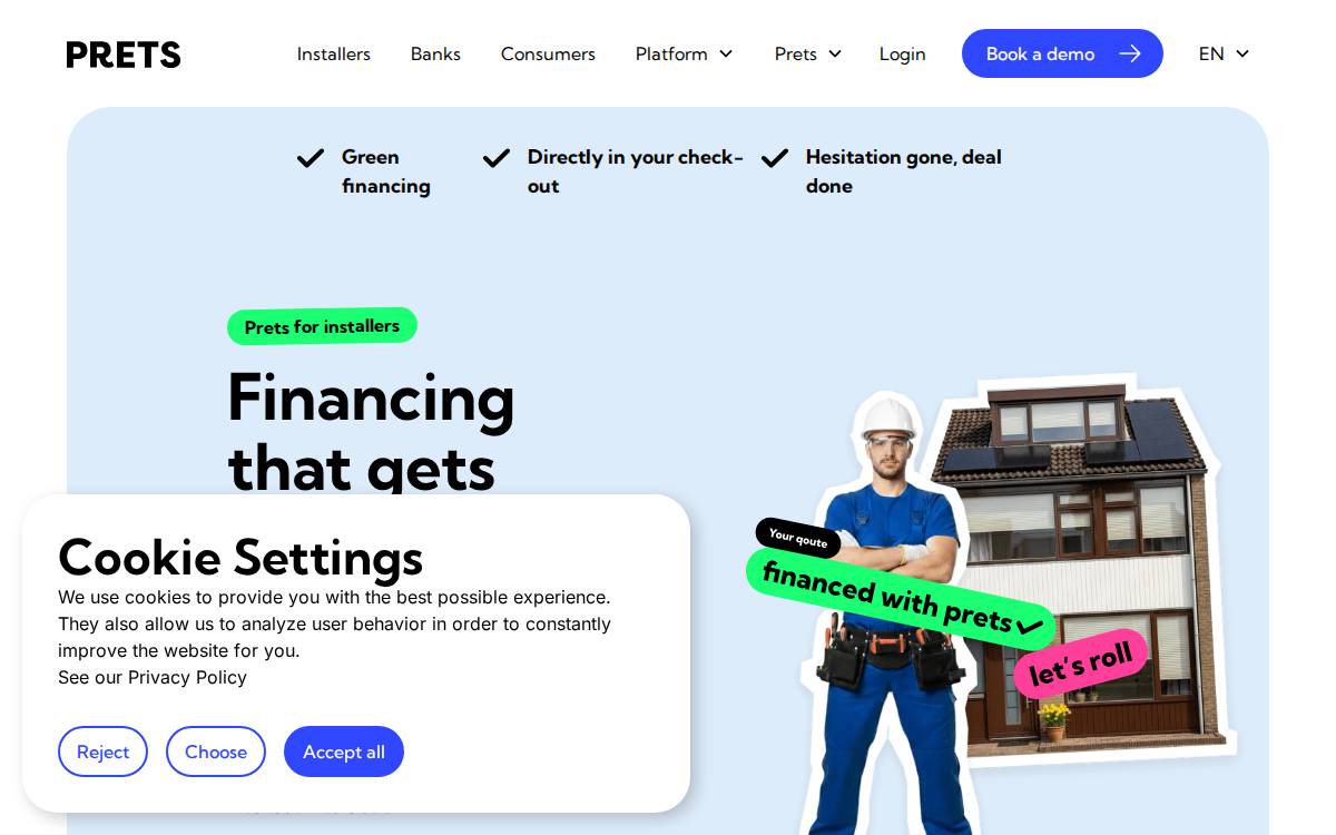 Prêts website preview