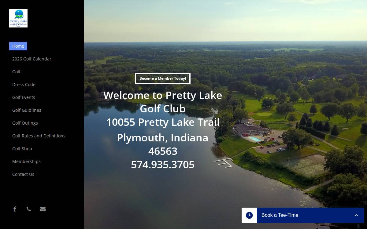 Pretty Lake Golf Club website preview