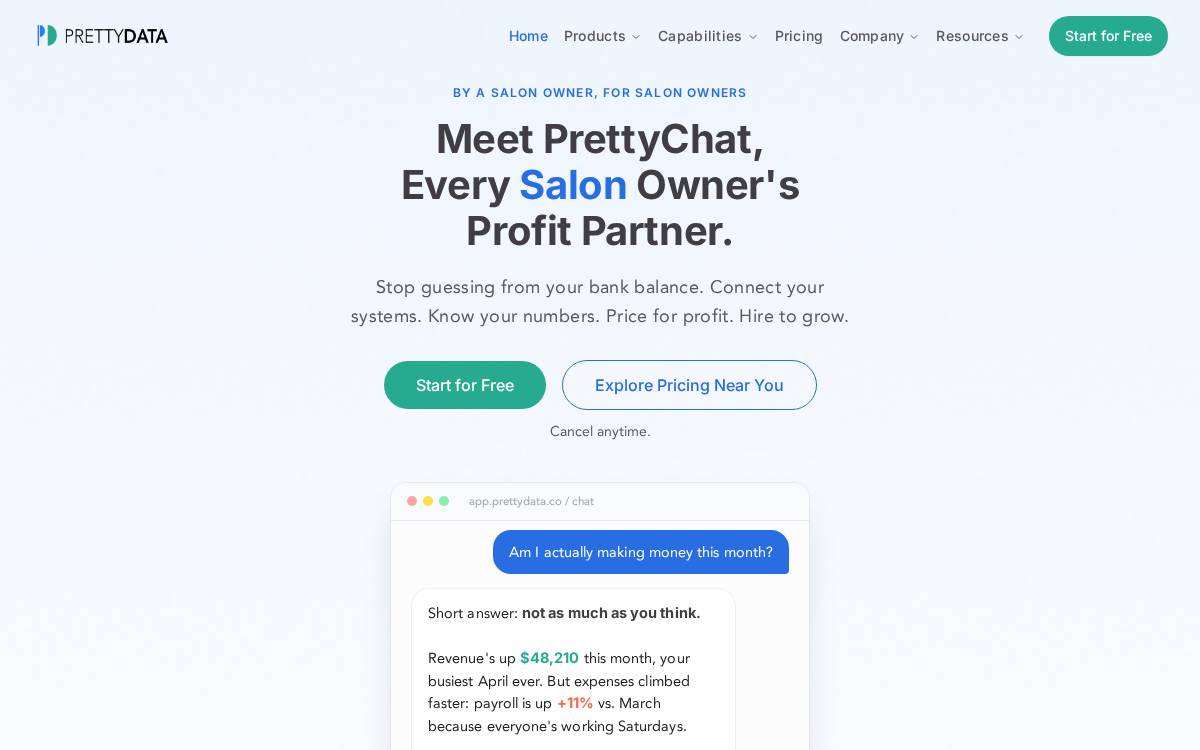 PrettyData website preview