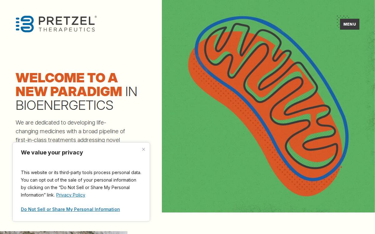 Pretzel Therapeutics website preview