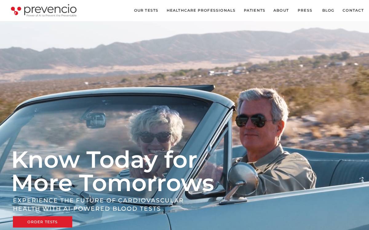 Prevencio website preview