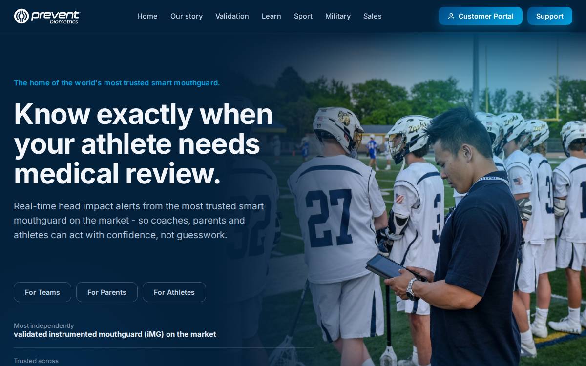 Prevent Biometrics website preview