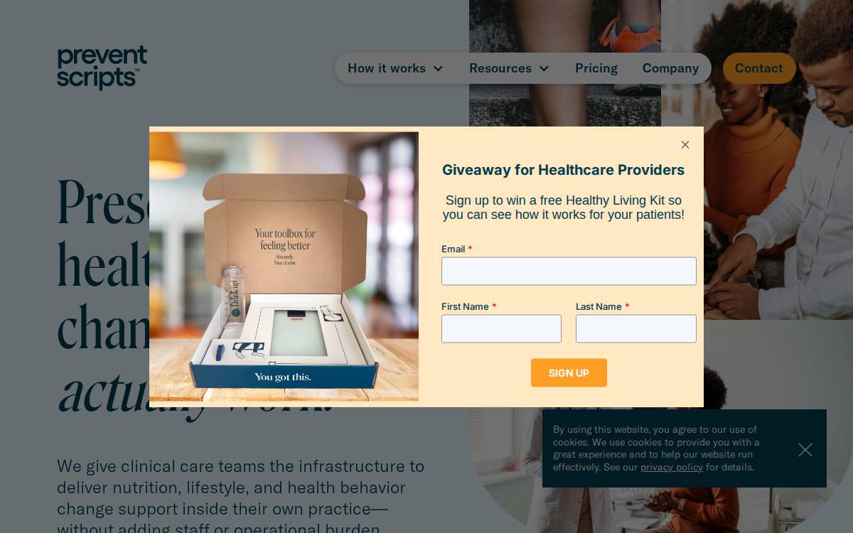 Preventscripts website preview