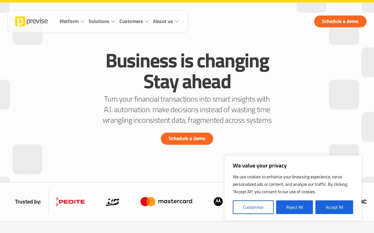Previse website preview