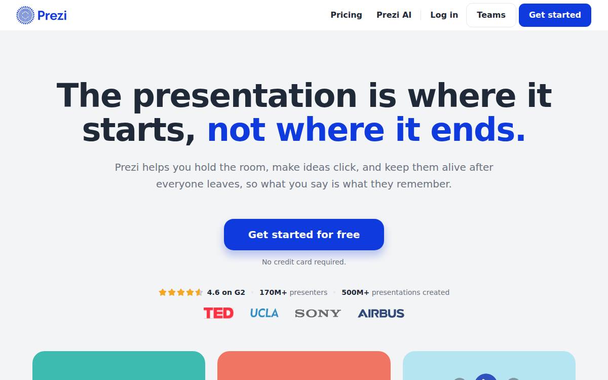 Prezi website preview