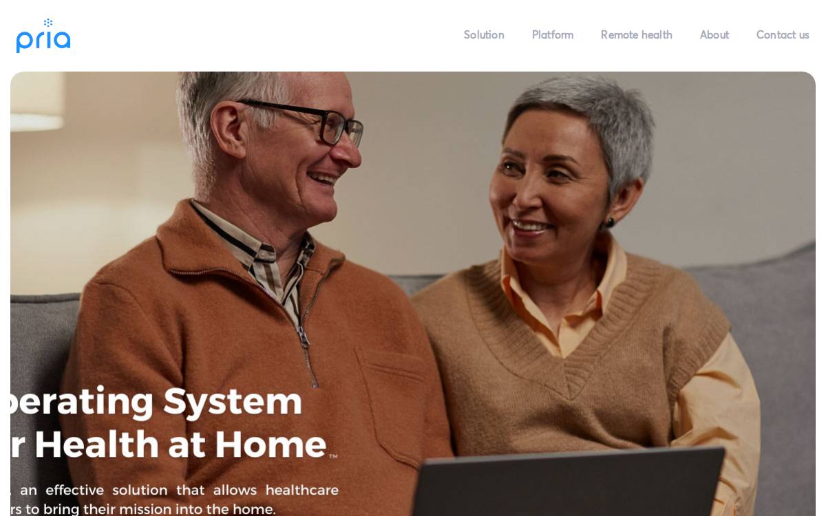Pria Care website preview