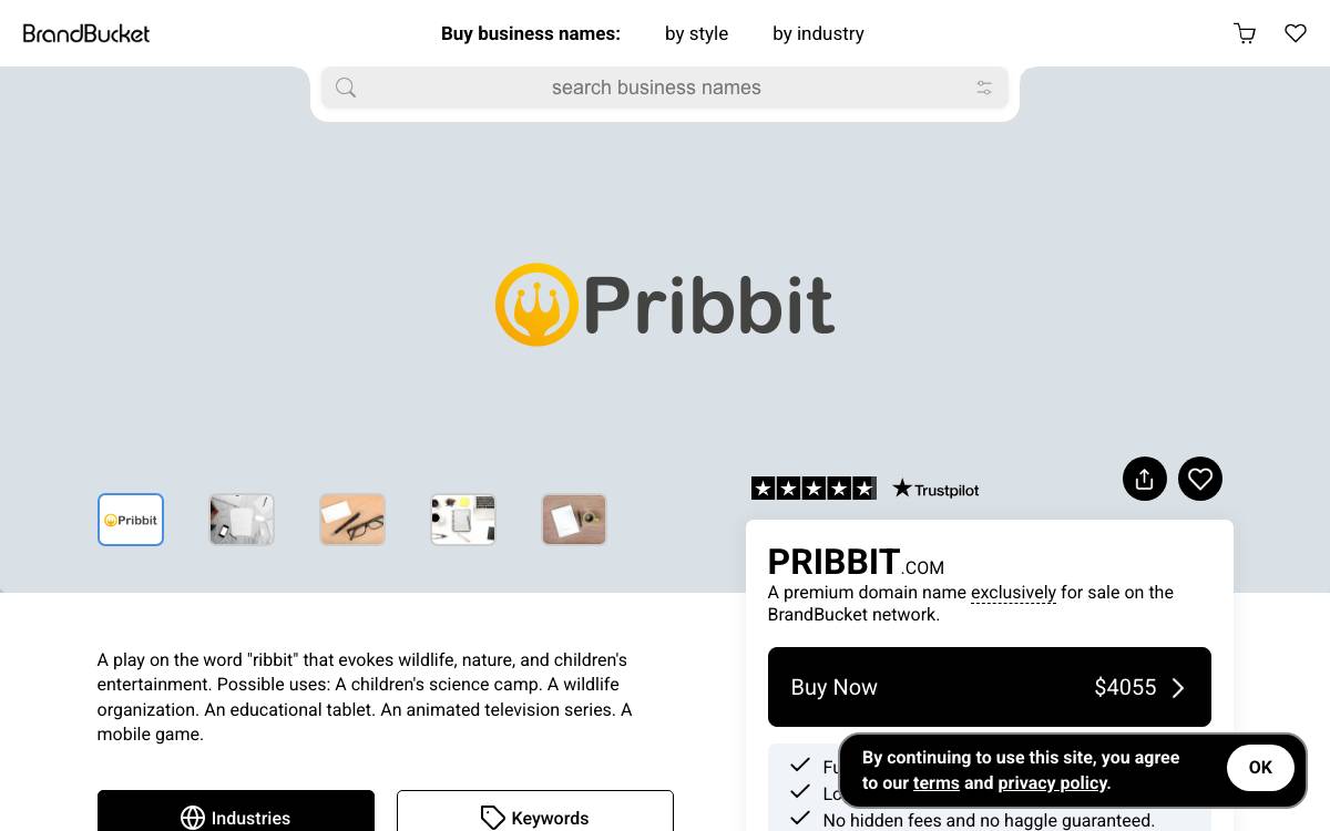 Pribbit website preview