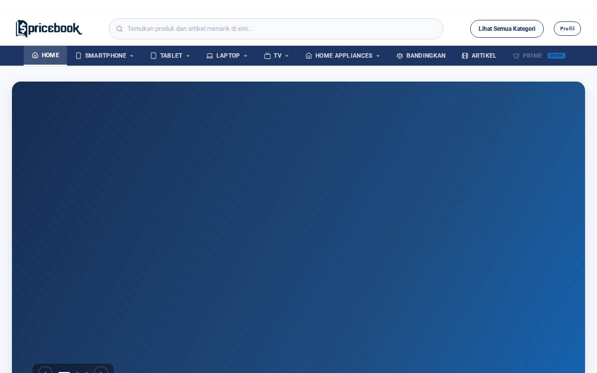 Pricebook website preview
