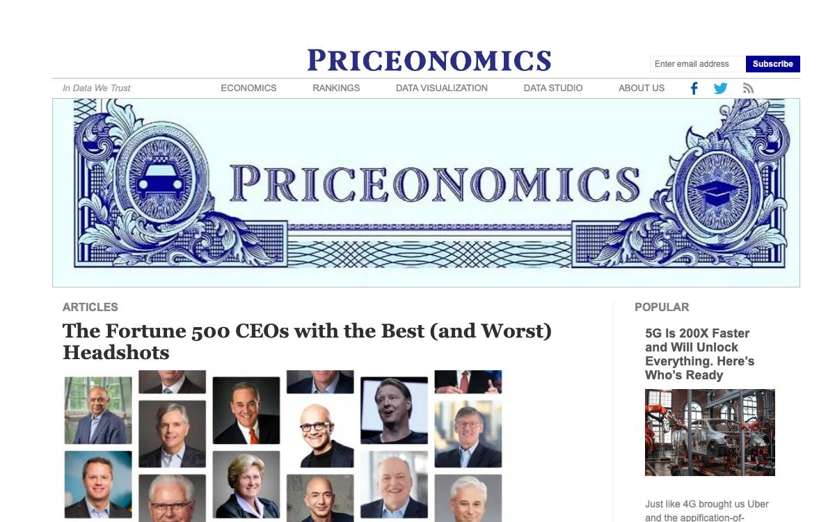 Priceonomics website preview