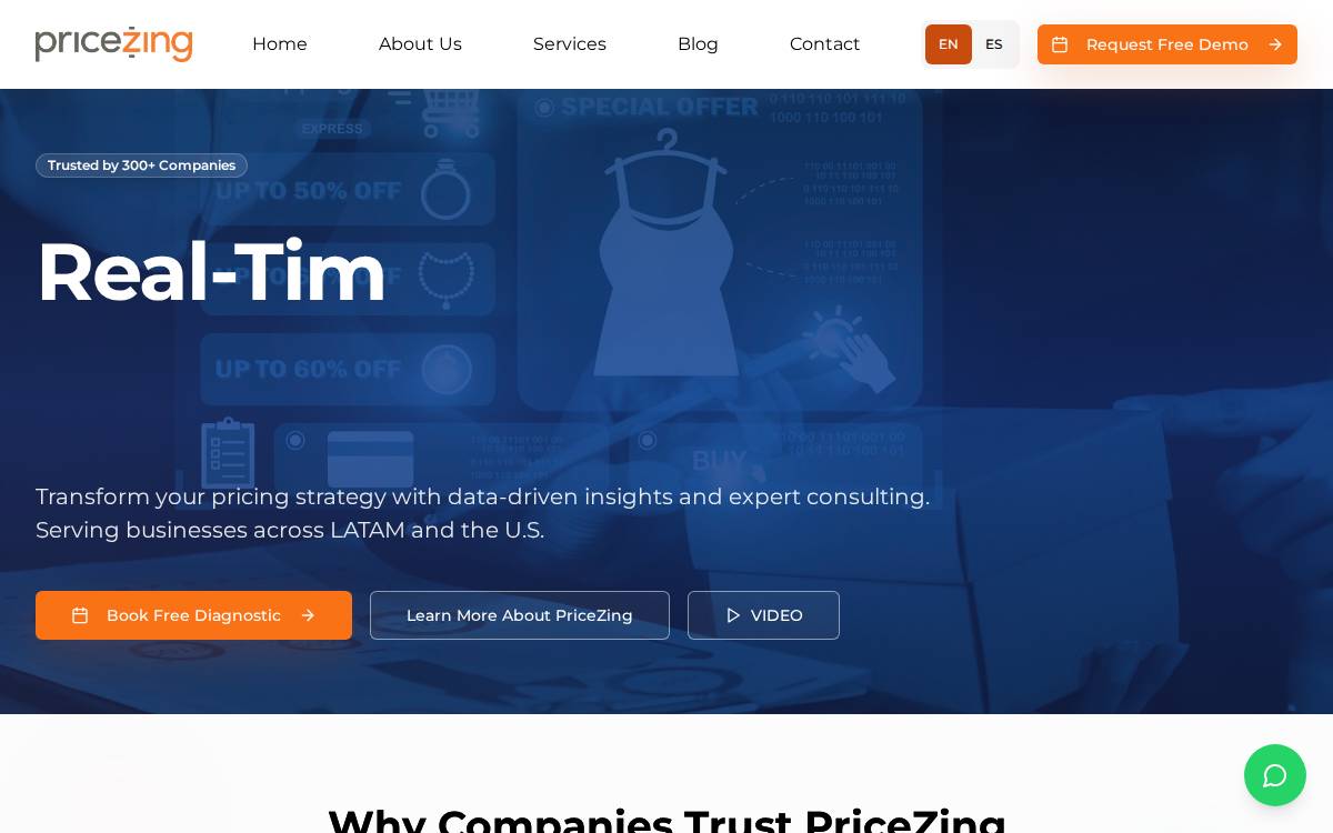 Pricezing website preview