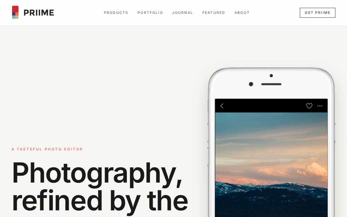 Priime website preview