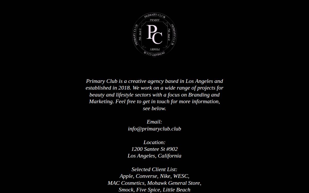 Primary Club website preview