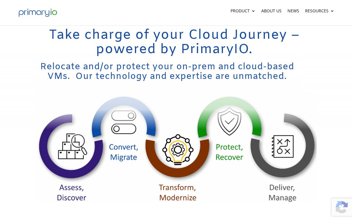 PrimaryIO website preview