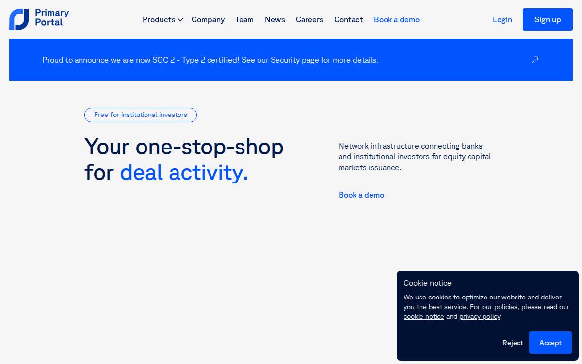Primary Portal website preview