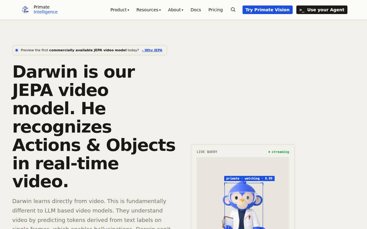 Primate Intelligence website preview