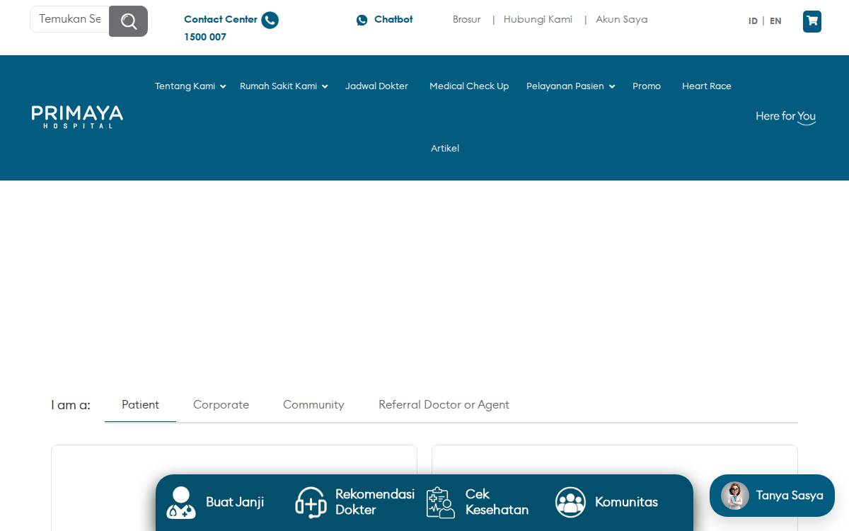 Primaya Hospital website preview