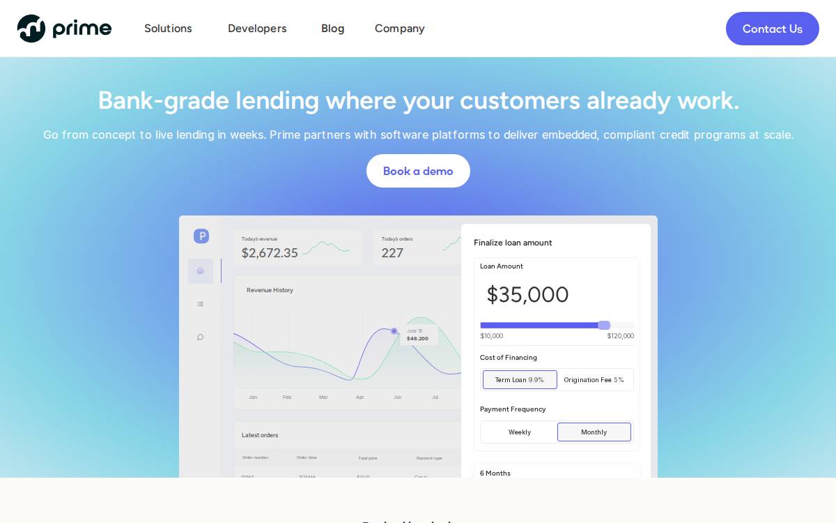 Prime Financial Technologies website preview