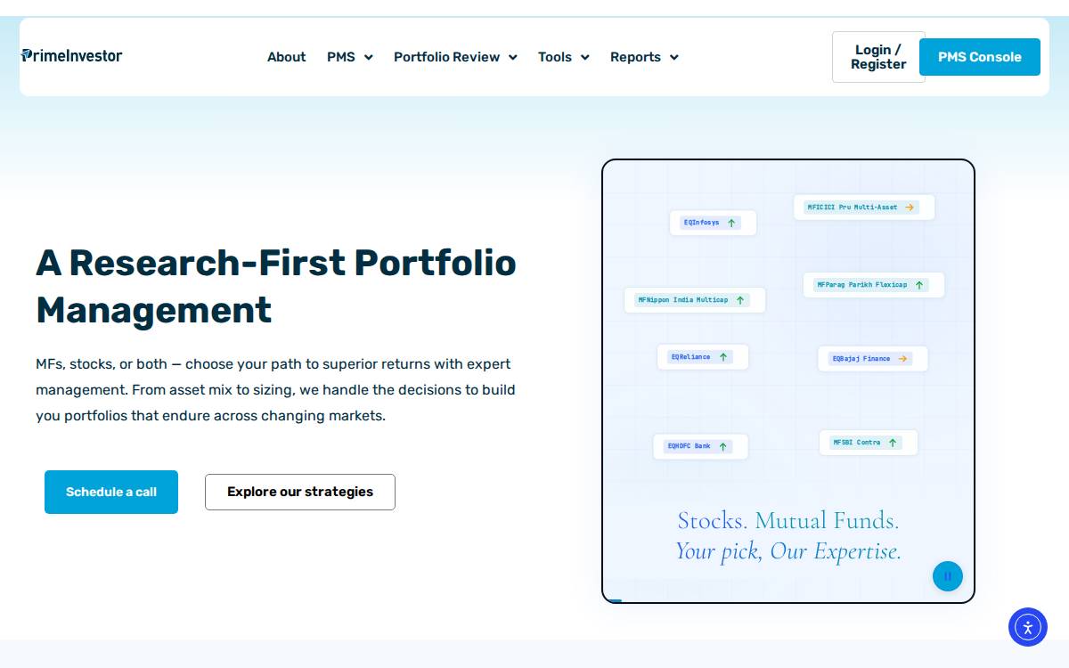 Prime Investor website preview