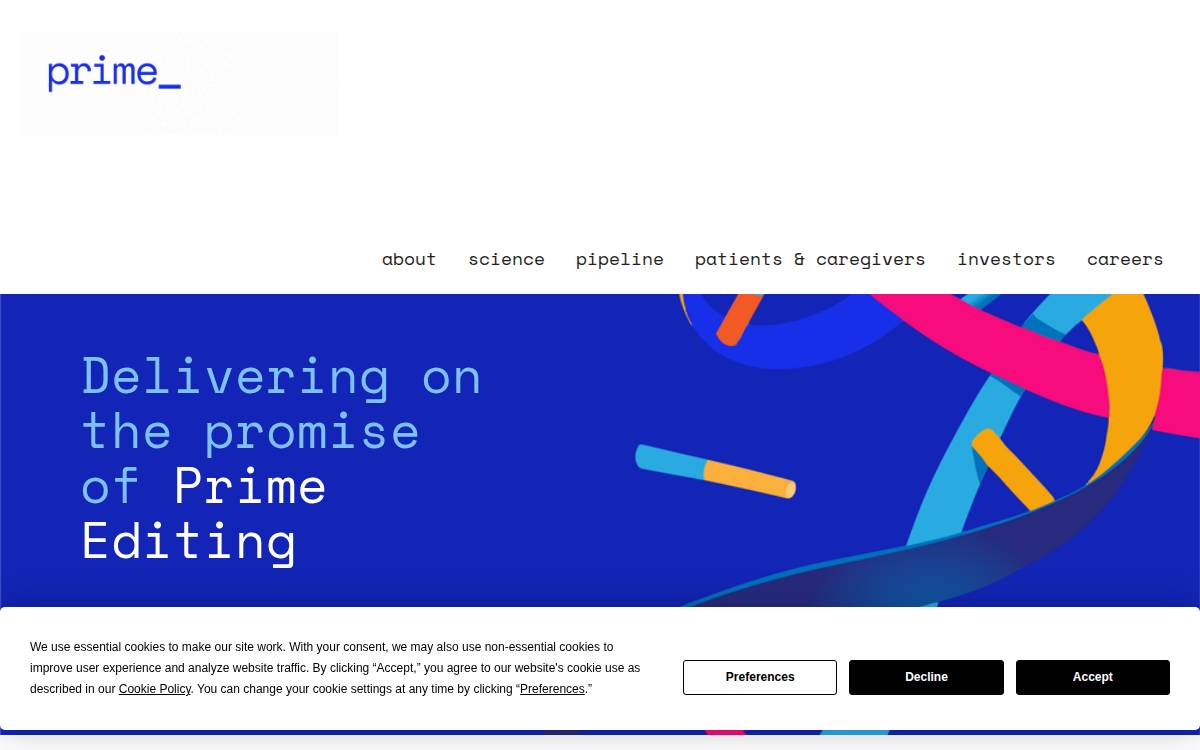 Prime Medicine website preview