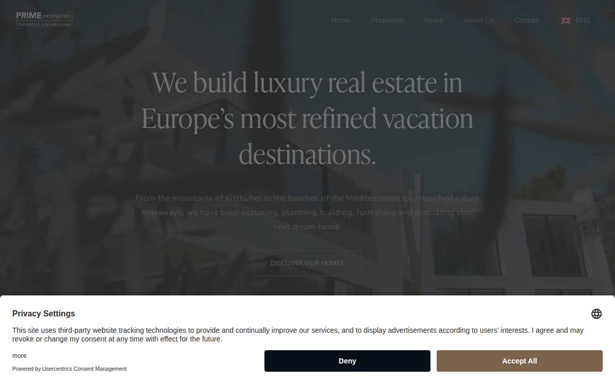 Prime Properties website preview