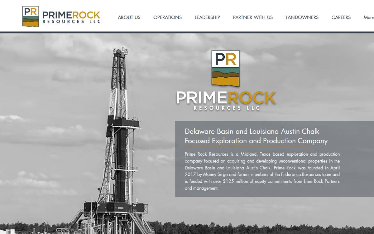 Prime Rock Resources website preview