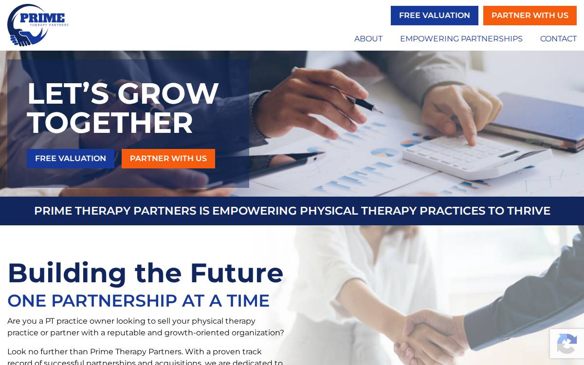 Prime Therapy website preview
