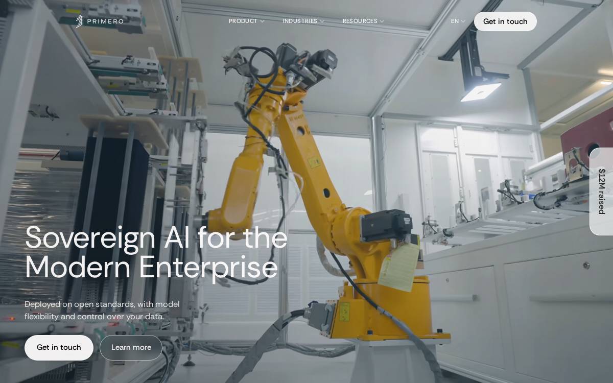 Primero website preview