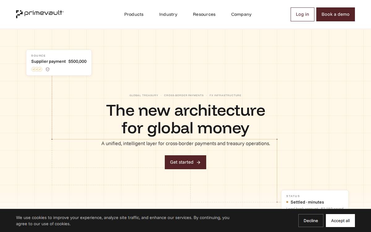 PrimeVault website preview