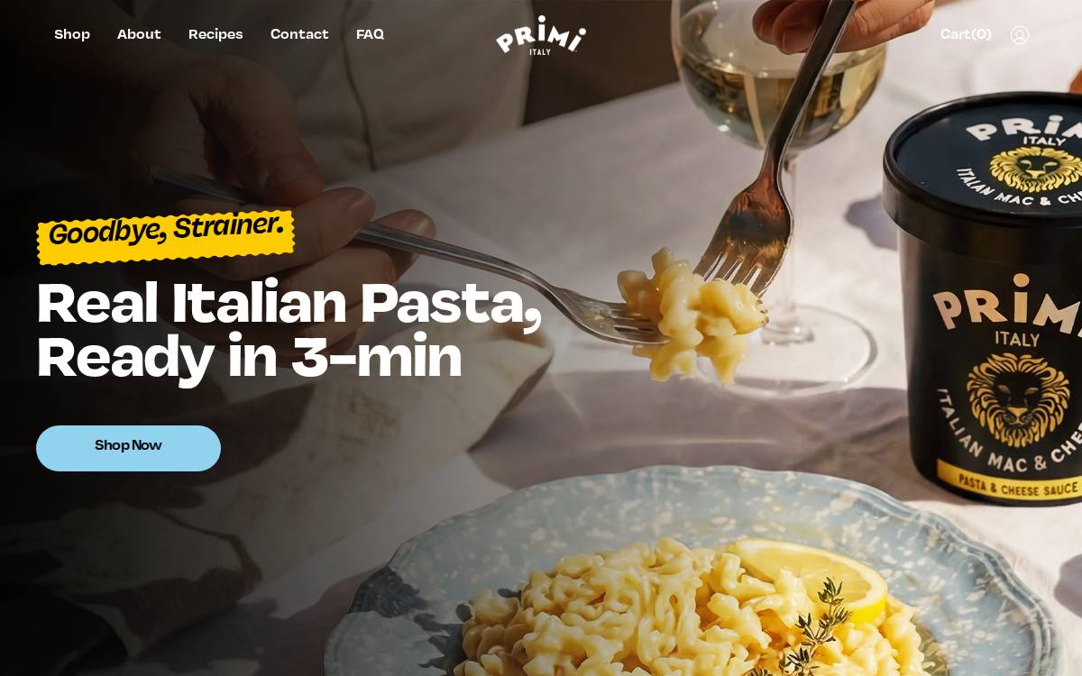 Primi website preview