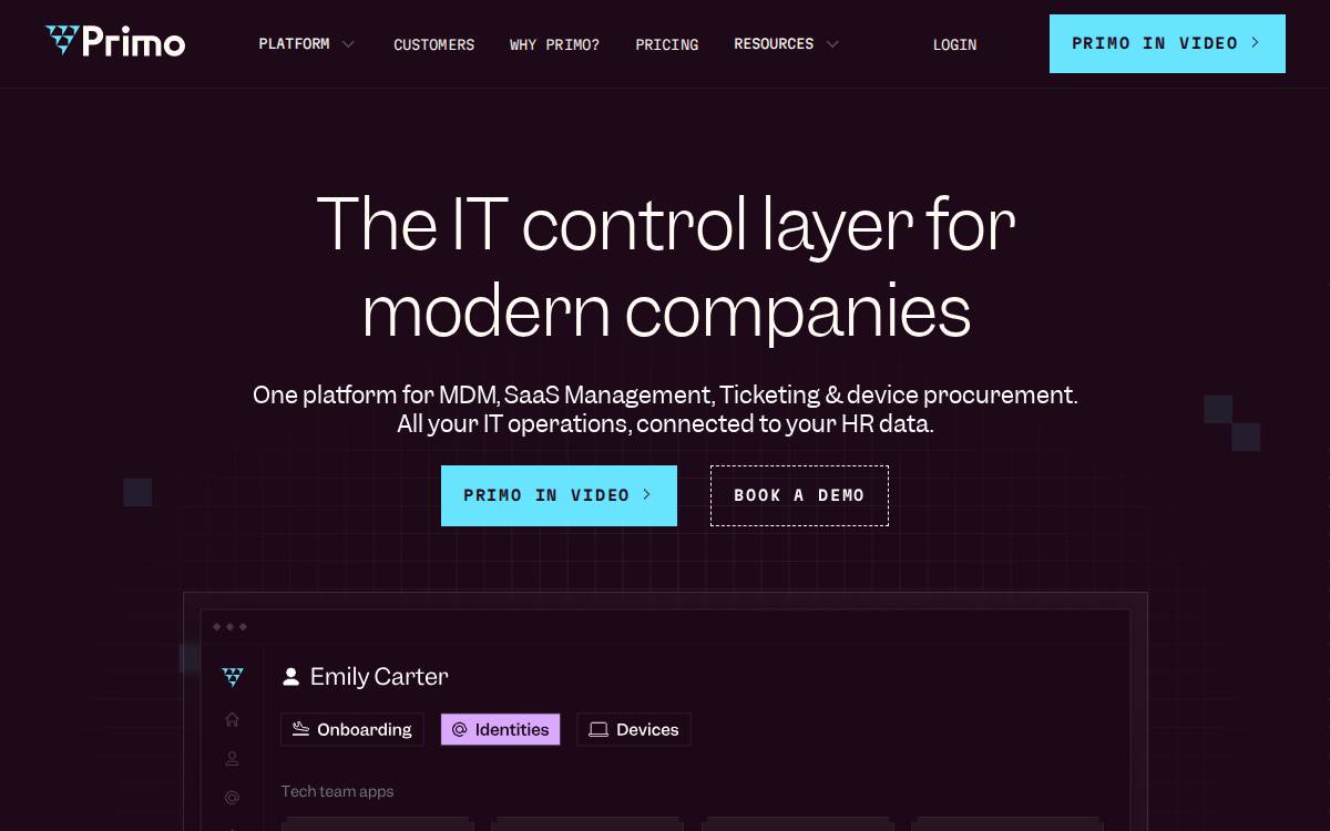Primo website preview