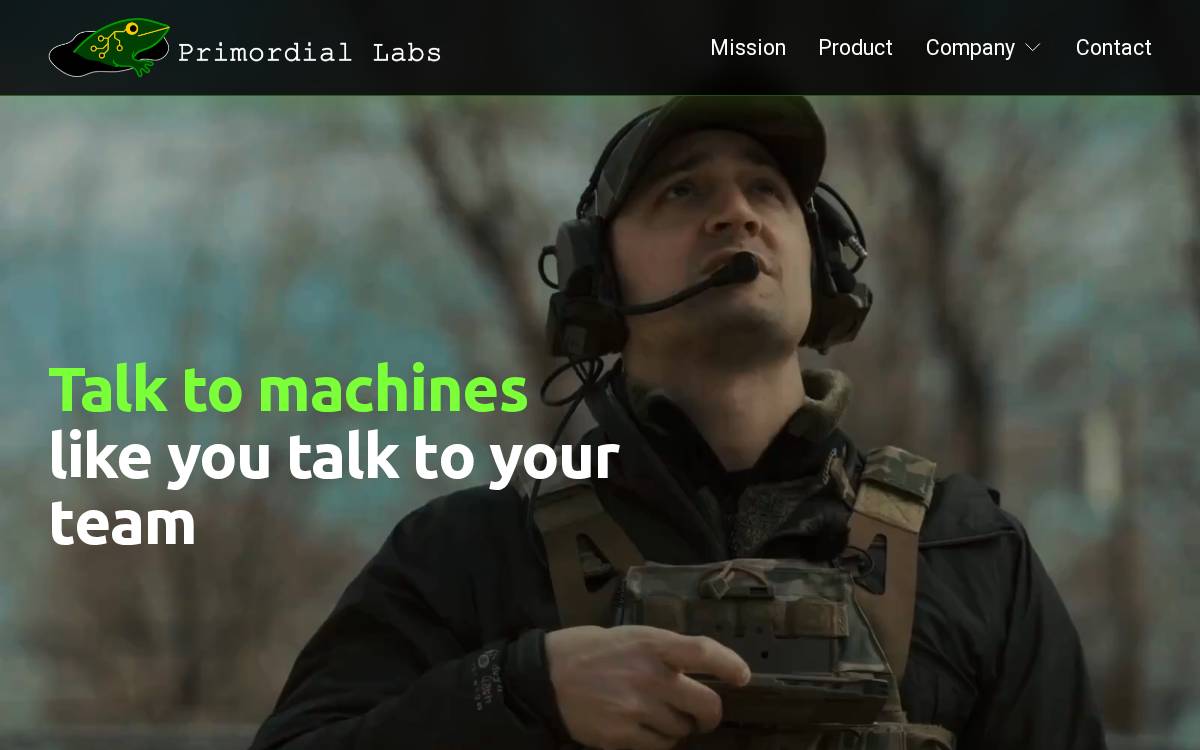Primordial Labs website preview