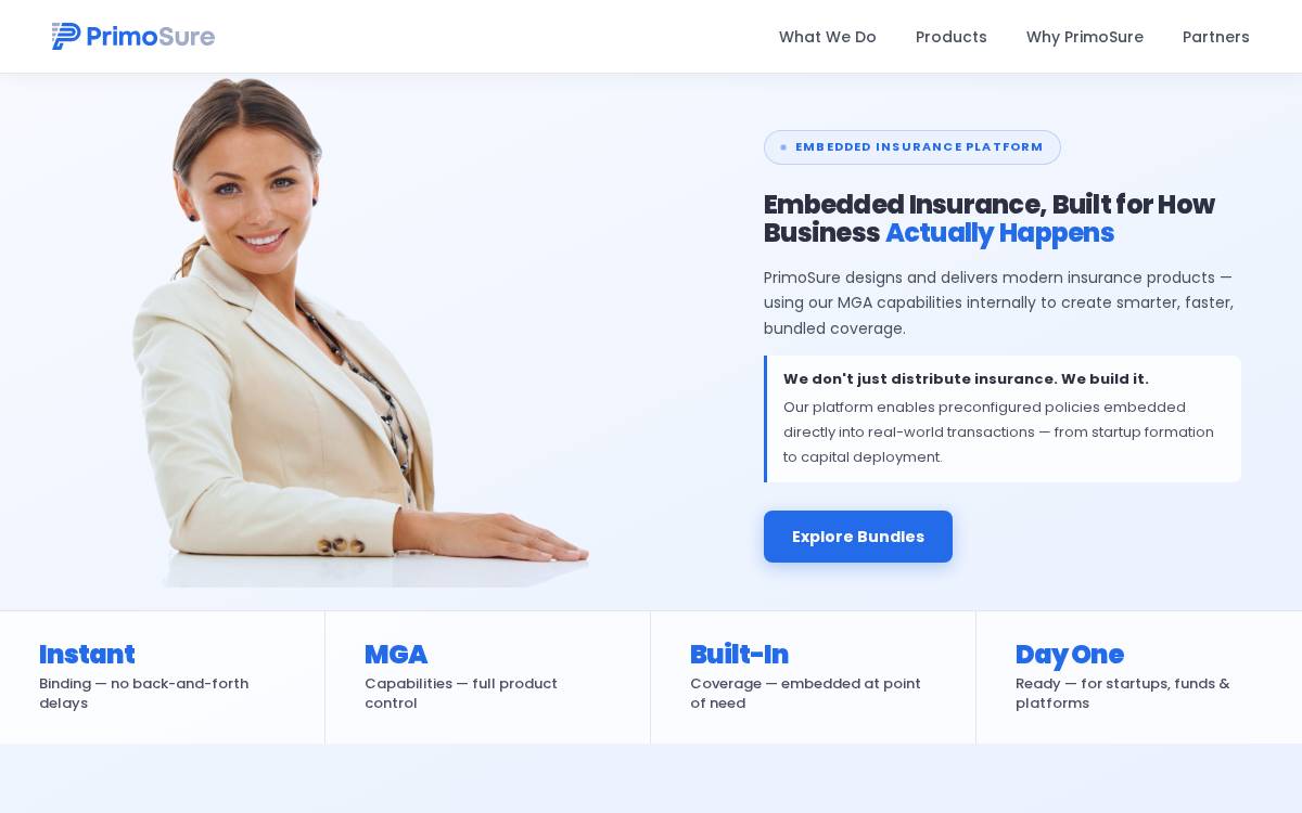 PrimoSure, LLC website preview