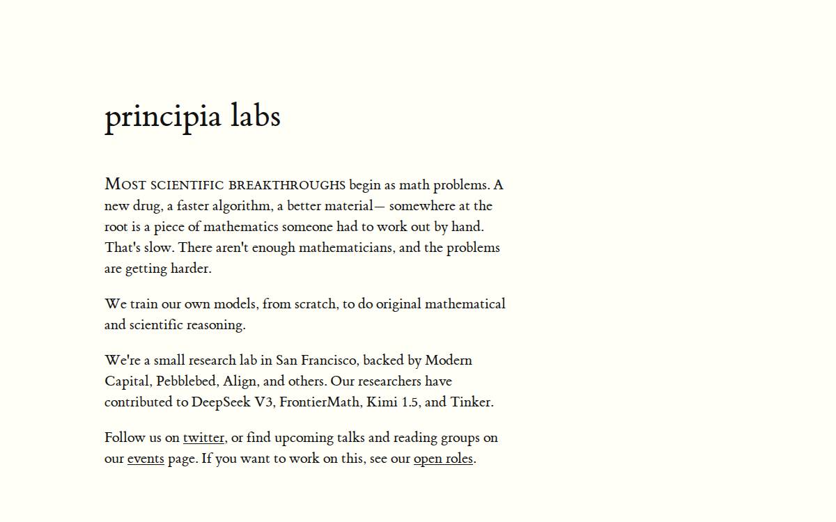 Principia Labs website preview
