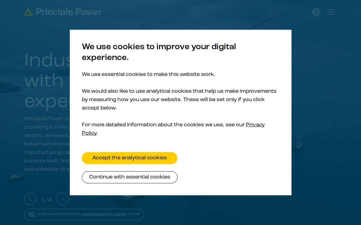 Principle Power website preview