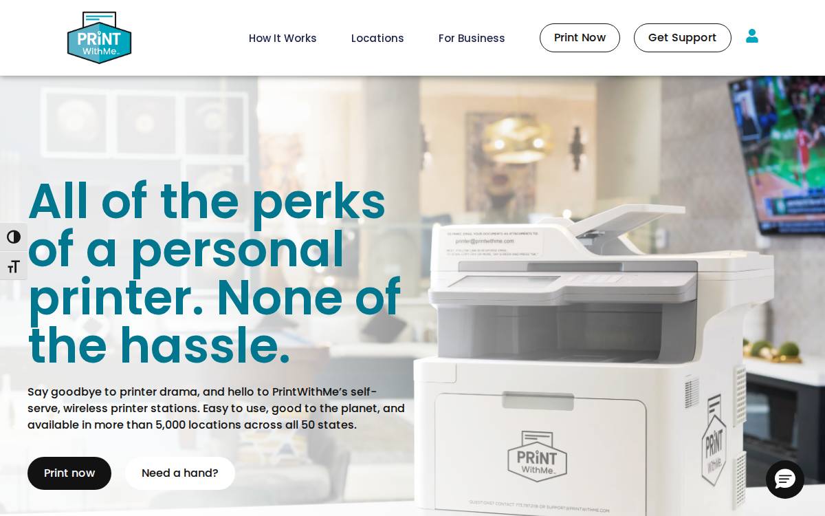 PrintWithMe website preview