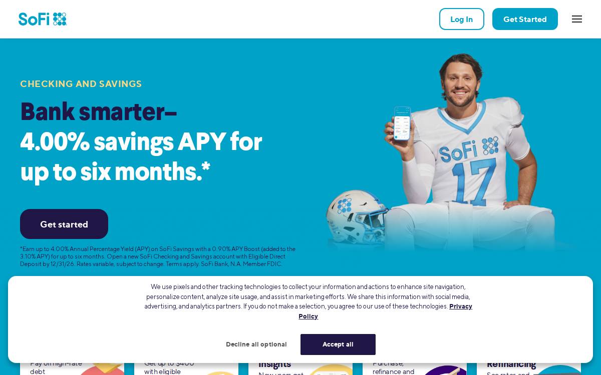 SoFi website preview