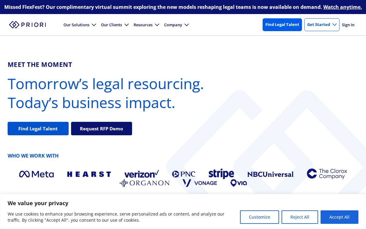Priori website preview