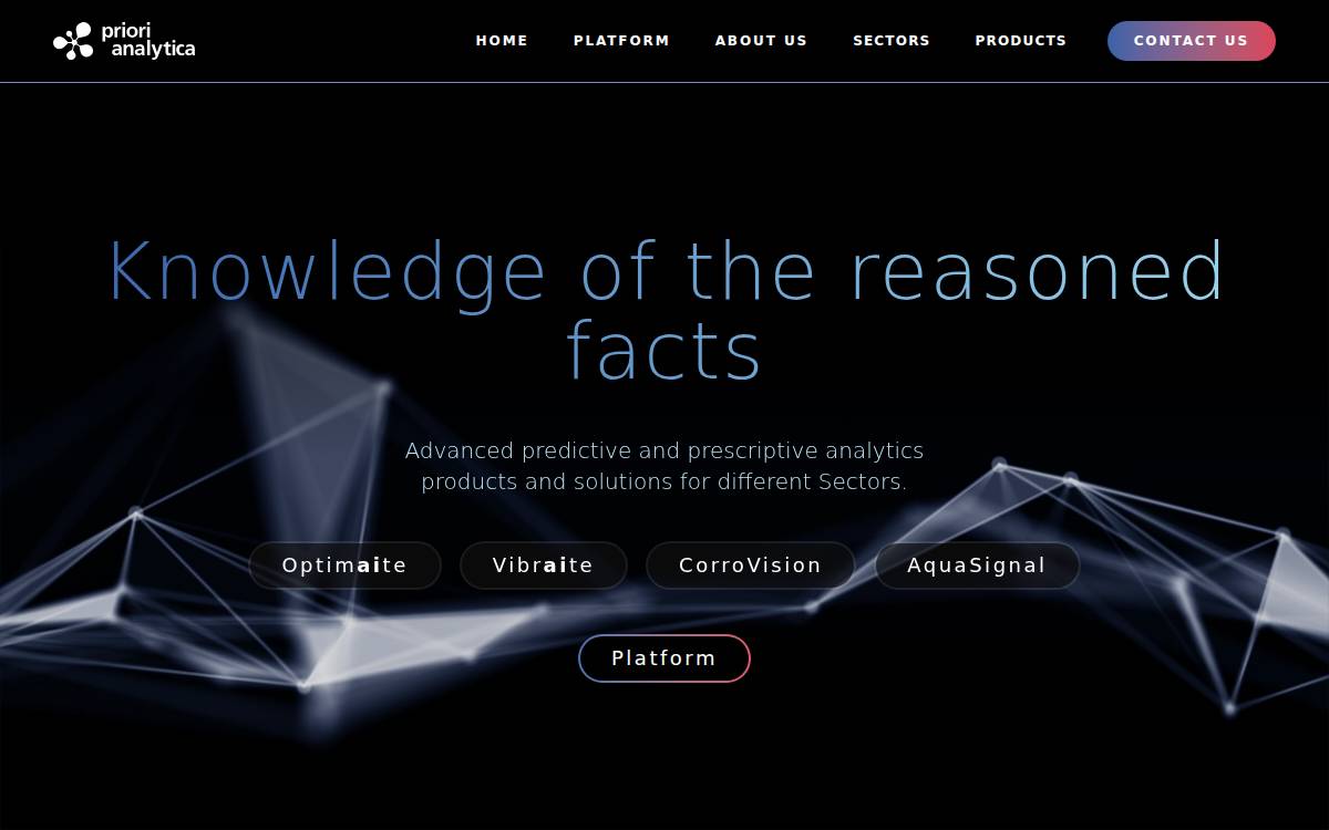 Priori Analytica website preview