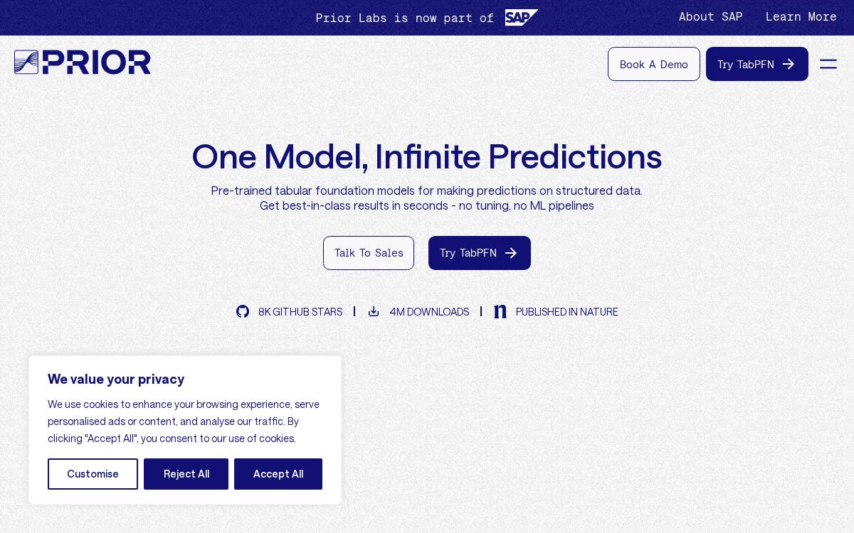 Prior Labs website preview