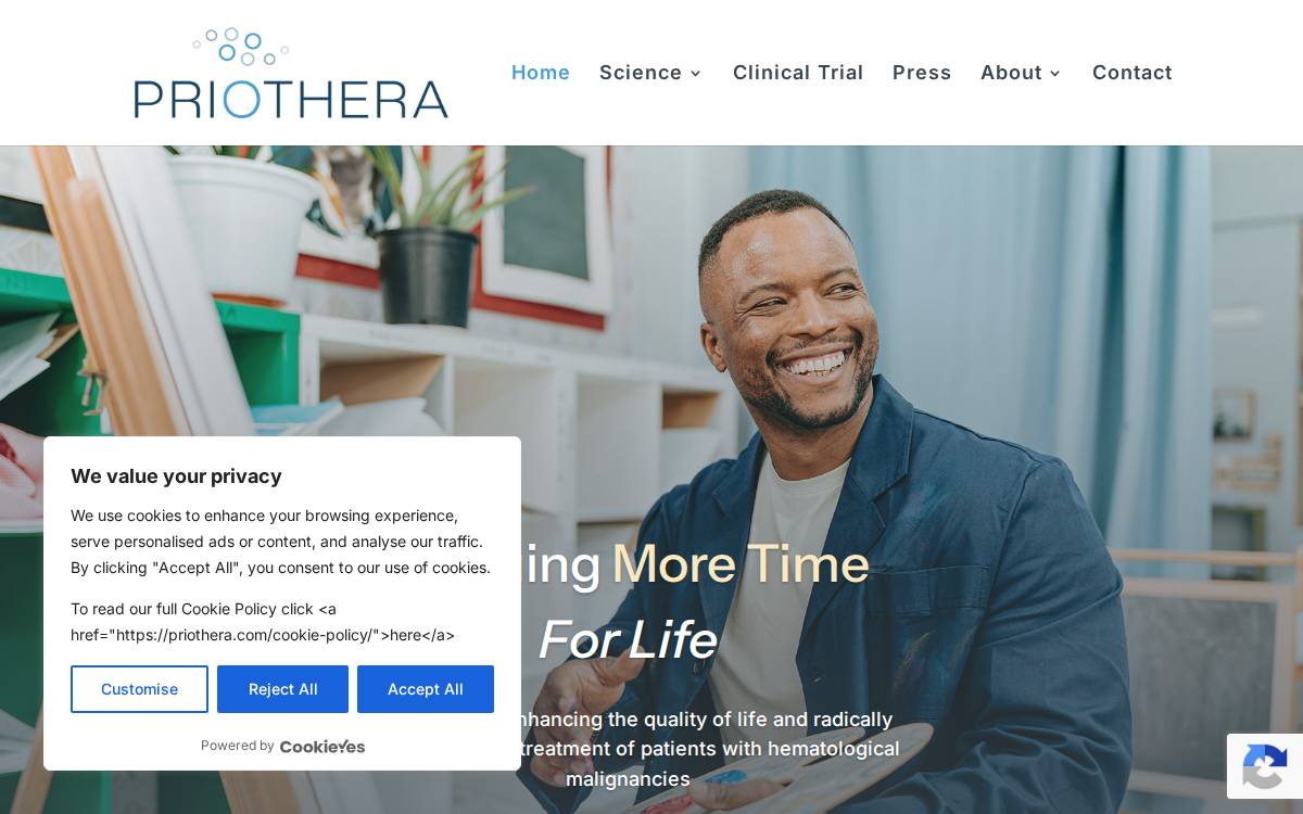 Priothera Ltd. website preview