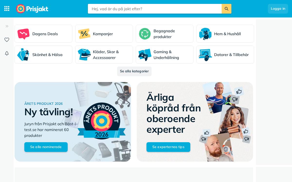 Prisjakt website preview