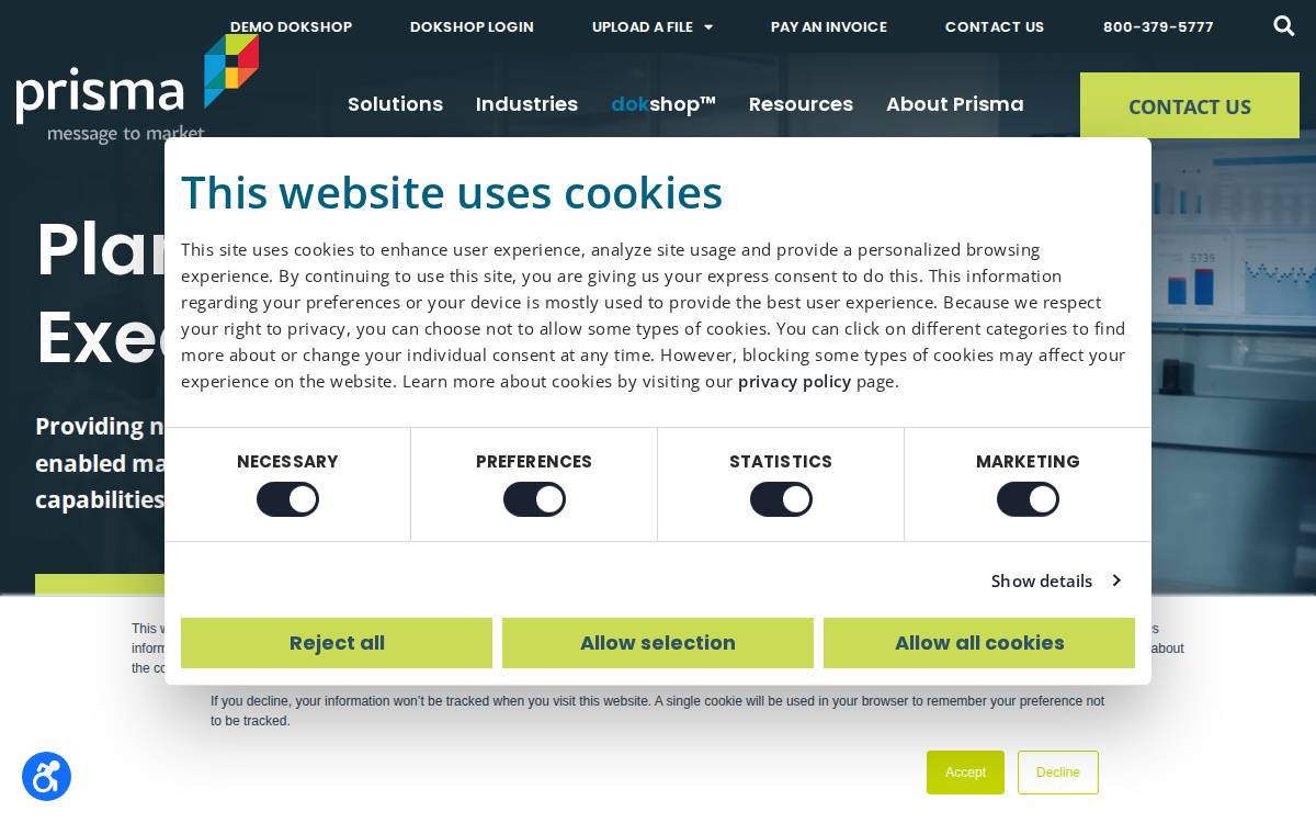 PRISMA website preview