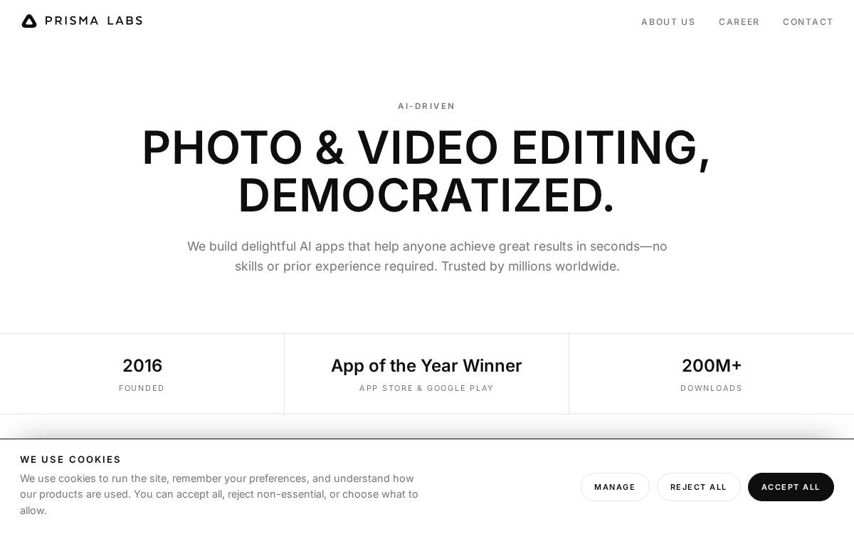 Prisma website preview